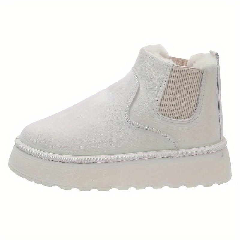 Bottes moelleuses de couleur unie pour femmes 36-44, bottes d'hiver à semelle épaisse et semelle souple avec doublure en peluche, bottes de neige chaudes antidérapantes