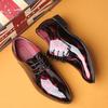 Autumn Men's Pointed British Men's Dress Single Shoes Trend Large Size Leather Shoes Business