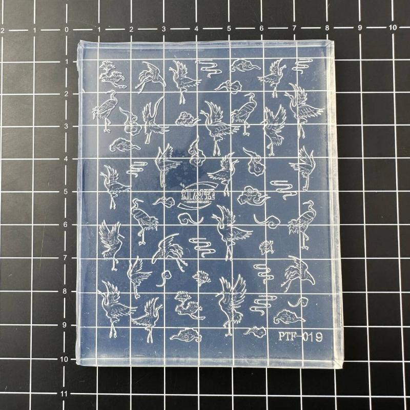 1Pcs Nails Mold Crane Swan Sea Star Conch Nail Art Templates 3D Silicone Relief DIY Nail Decoration Manicure Design Tools