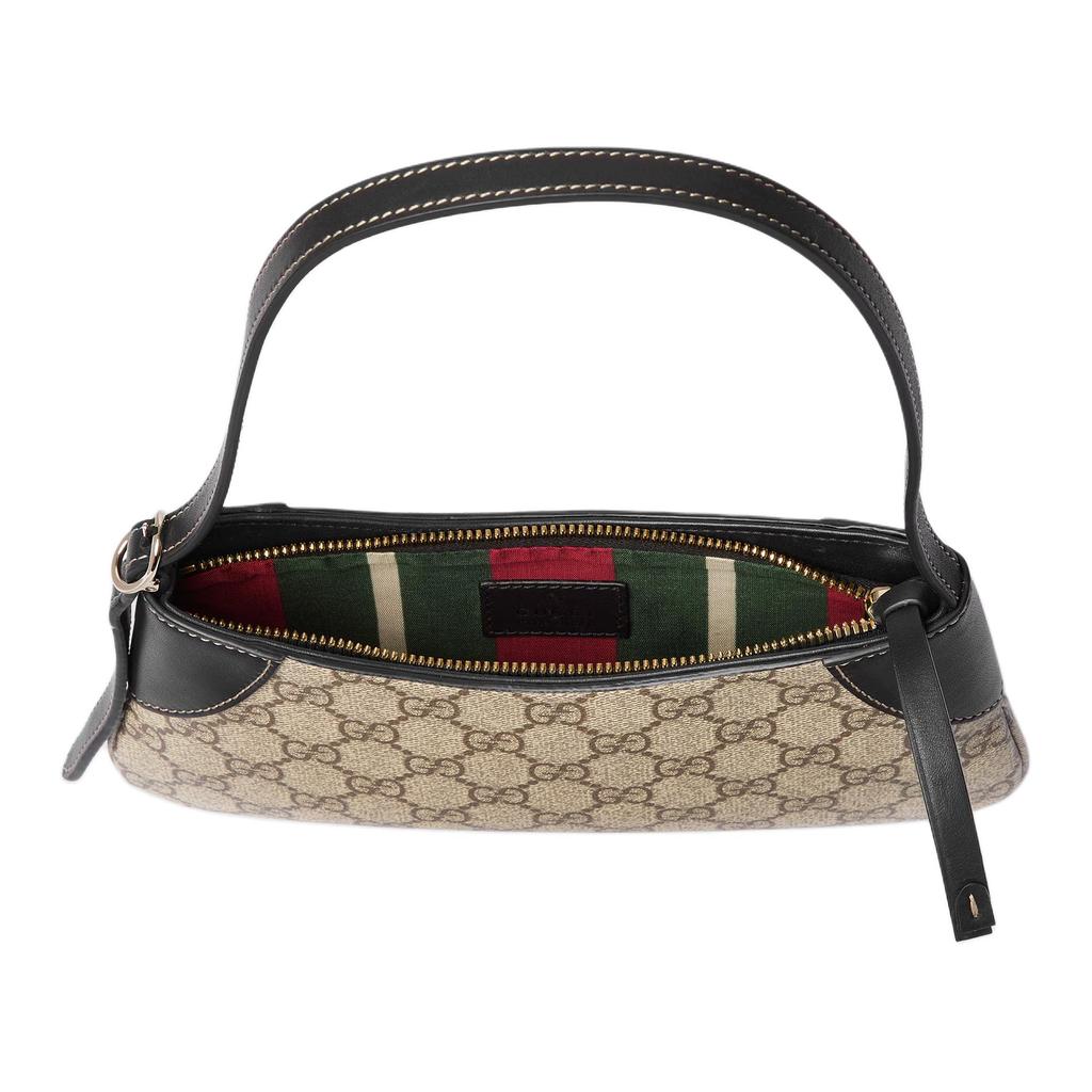 Gucci Gg Emblem Gg Emblem Adjustable Shoulder Strap Zipper Closure Coated Canvas And Leather Patch Handheld Single Shoulder Bag