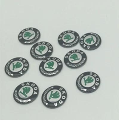 CGW1 2pcs 5pcs 10pcs 14mm For Skoda car key fob case Badge button Badge logo straight folding remote Keychain Replacement Sticker