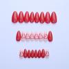 Almond wearing nail red glitter pearlescent love solid color simple high-end nail nail piece