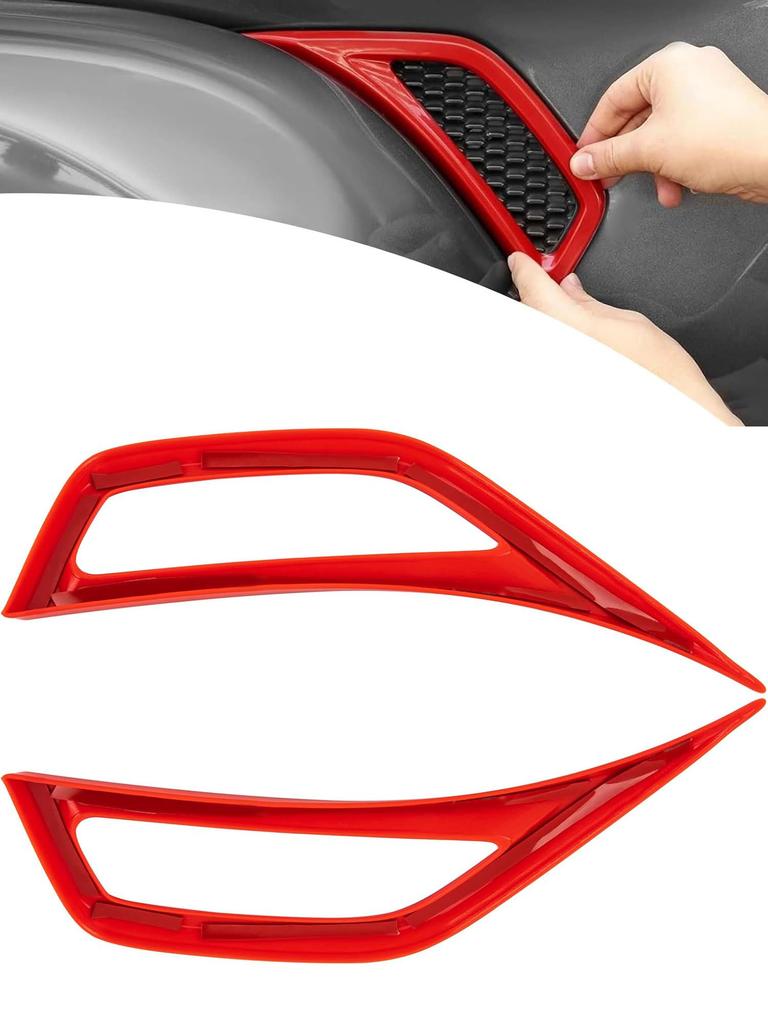 1pair Front Wheel Fender Vent Cover Trim Eyebrow Side Air Outlet Vent Decoration Sticker For Jeep Wrangler JL Gladiator JT 2018+