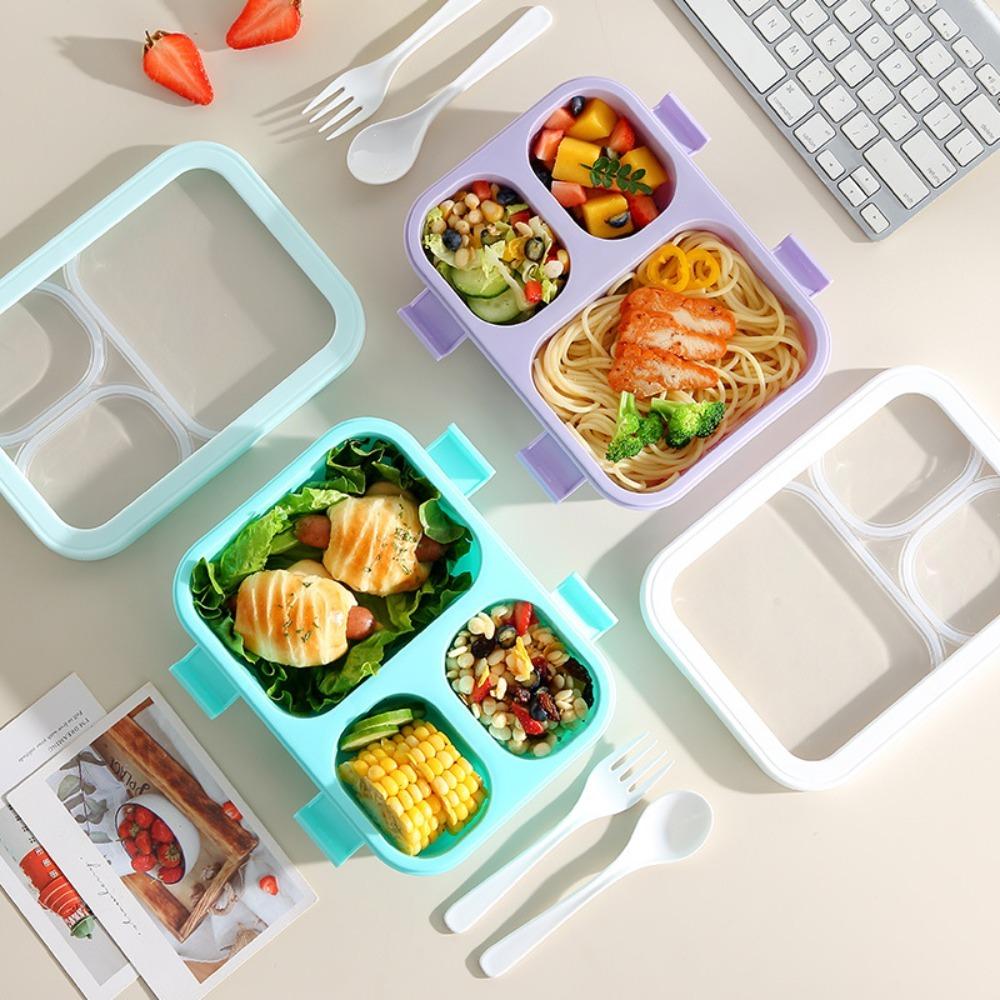 with Tableware Macaron Color Lunchbox With Tableware Camping Food Container  Kitchen Supplies