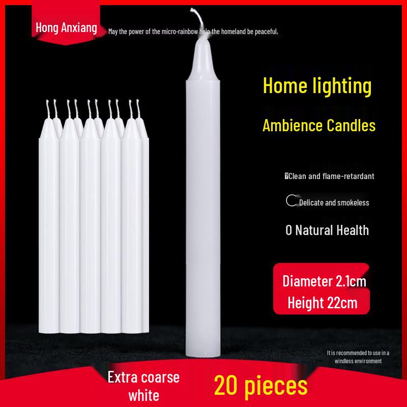 Smokeless Odorless Mini Emergency Candles for Outdoor Power Outages and Festive Use - Red and White