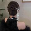 Elegant Retro Phoenix Tassel Hairpin with Pearls – Versatile Women's Headdress Accessory