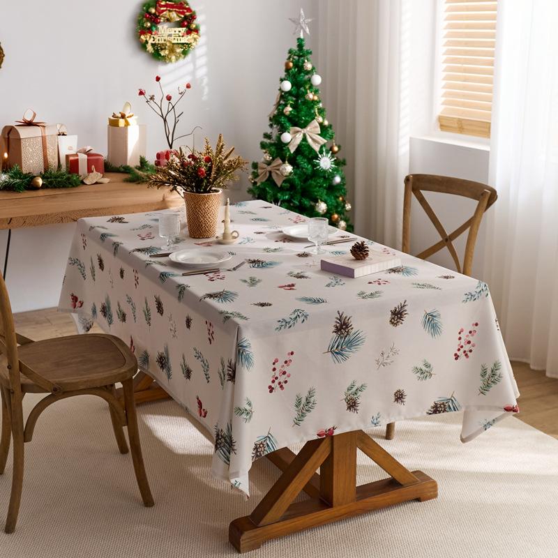 

Luxury Thick Embroidery Cotton Linen Christmas leaves Tablecloth for Home Dining Coffee wedding party kitchen Table Decor M148 70x70CM белый