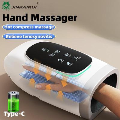 Elektrischer Handmassagegerät Luftkissen Heißkompresse Kneten Handfläche Finger Handgelenk Massagegerät