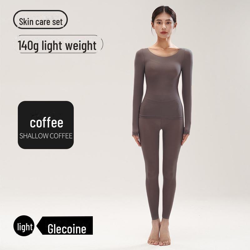 Damen Herbst/Winter Thermounterwäsche Set: Hyaluronsäure, Leicht, Spurlos, Schlankmachend, Hochelastisch, Warme Hautverschönernde Maskenbekleidung