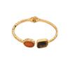 Medieval Style Women's Bracelet Geometric Setting Gemstone Opening Adjustable Design Bracelet High-end Women