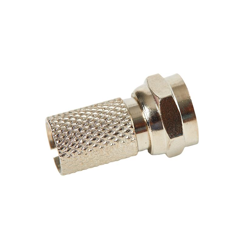 10 Pcs Metal Twist On Rg6 F Type Coaxial Cable Connector Plugs For Tv Satellite