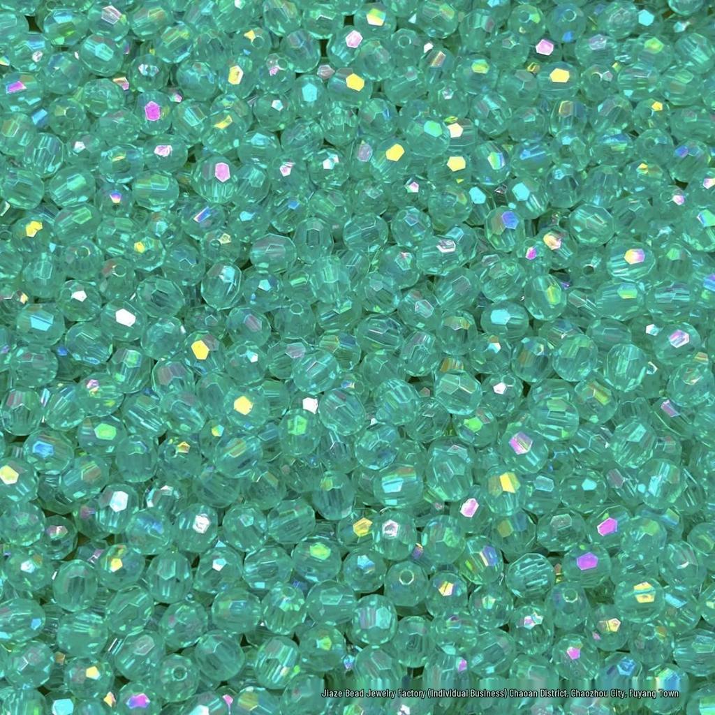 Acrylic AB Color Crystal Beads: Straight Hole Transparent Beads for DIY Phone Chains, Necklaces, and Decorations.