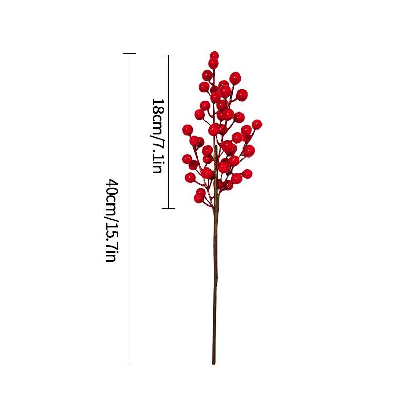 10/20pcs Artificial Berry Fake Flowers Christmas New Year Decor Xmas Tree Ornaments Foam Flower Bouquet DIY Desktop Decoration