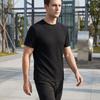 Herren Jacquard T-Shirt Einfarbige Rundhals gestreiftes Tee Lockerer Schnitt Lässig Stilvolles Sommer T-Shirt für den täglichen Gebrauch Straße Strand Urlaub