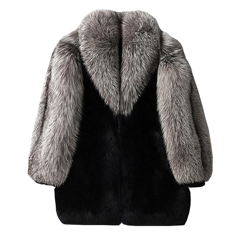 Autumn and Winter New Men's Fur Coat Mink Coat Fox Fur Fur Integrated Men's Clothing Medium and Long Coat Tide