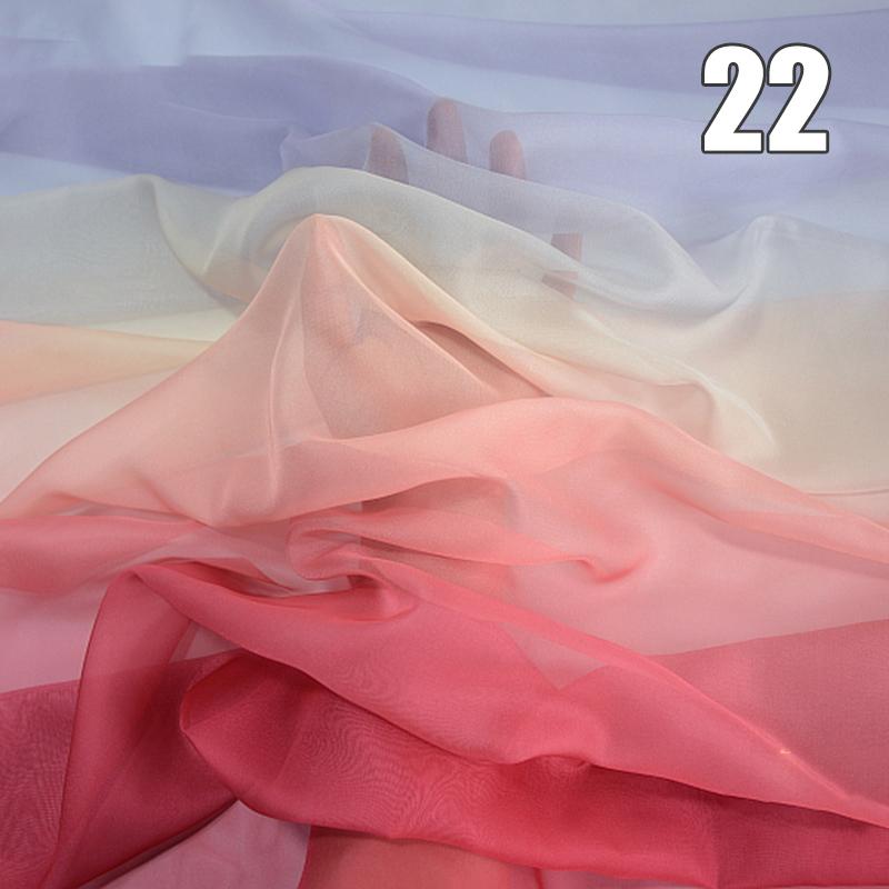 1/2/3M Gradient Color Chiffon Fabric Organza Tulle Fabric For Diy Hanfu Dress Stage Costume Wedding Party Decor Sewing Crafts