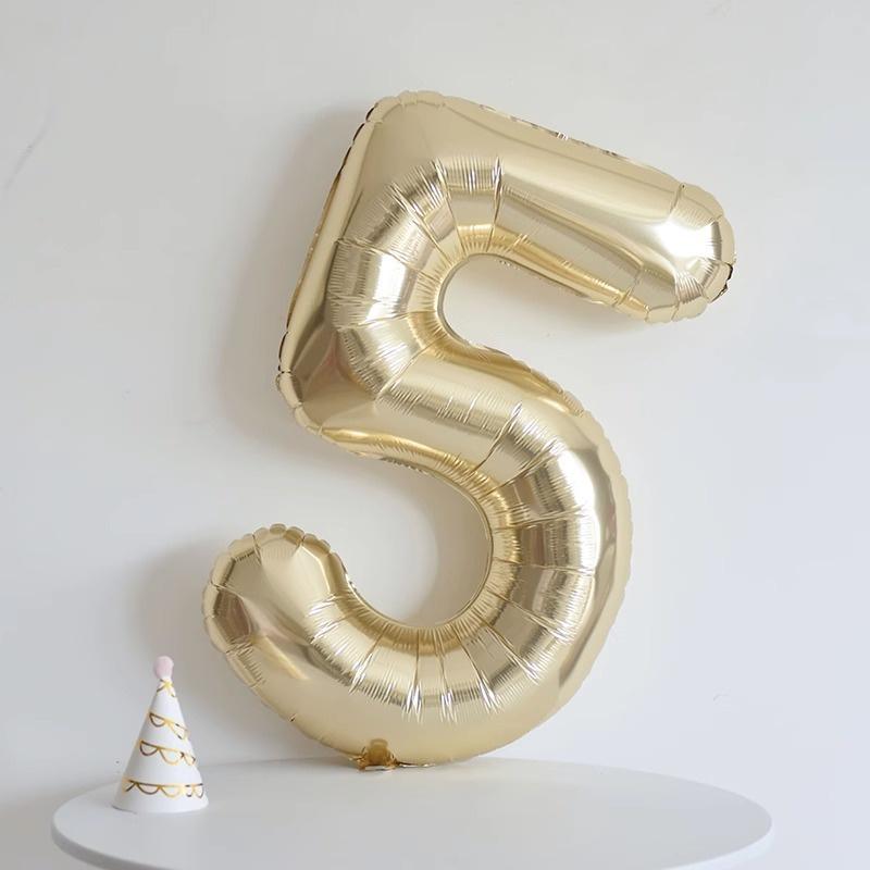 40 Inch Platinum 0-9 Aluminum Foil Balloons Birthday Wedding Anniversary Party Decorations Foil Balloons Baby Shower Decorations