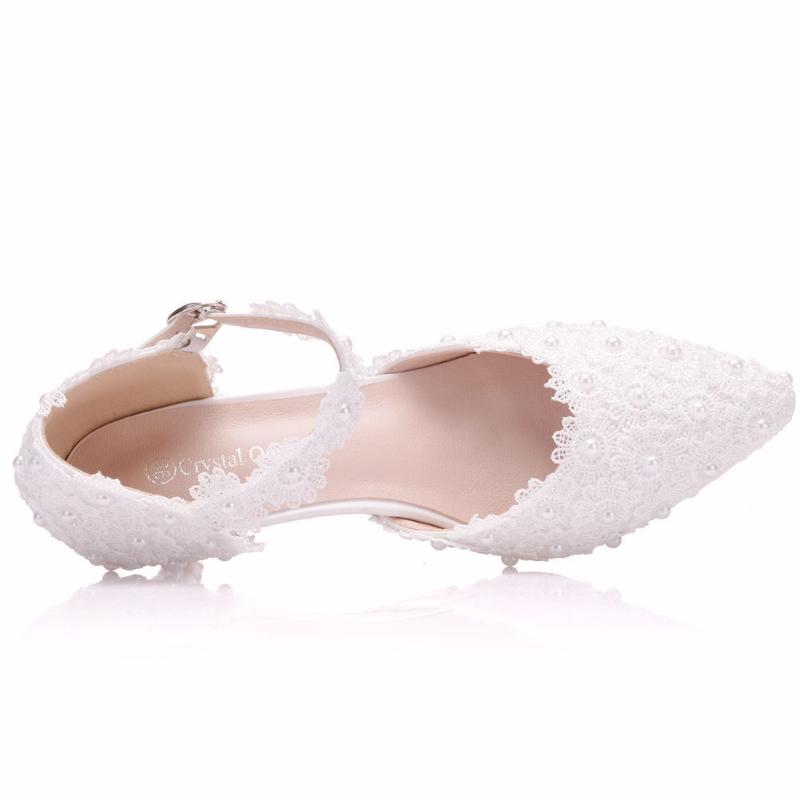 Damenmode Spitze High Heels Sommer Sandalen Prinzessin Freizeitschuhe Hochzeitsschuhe