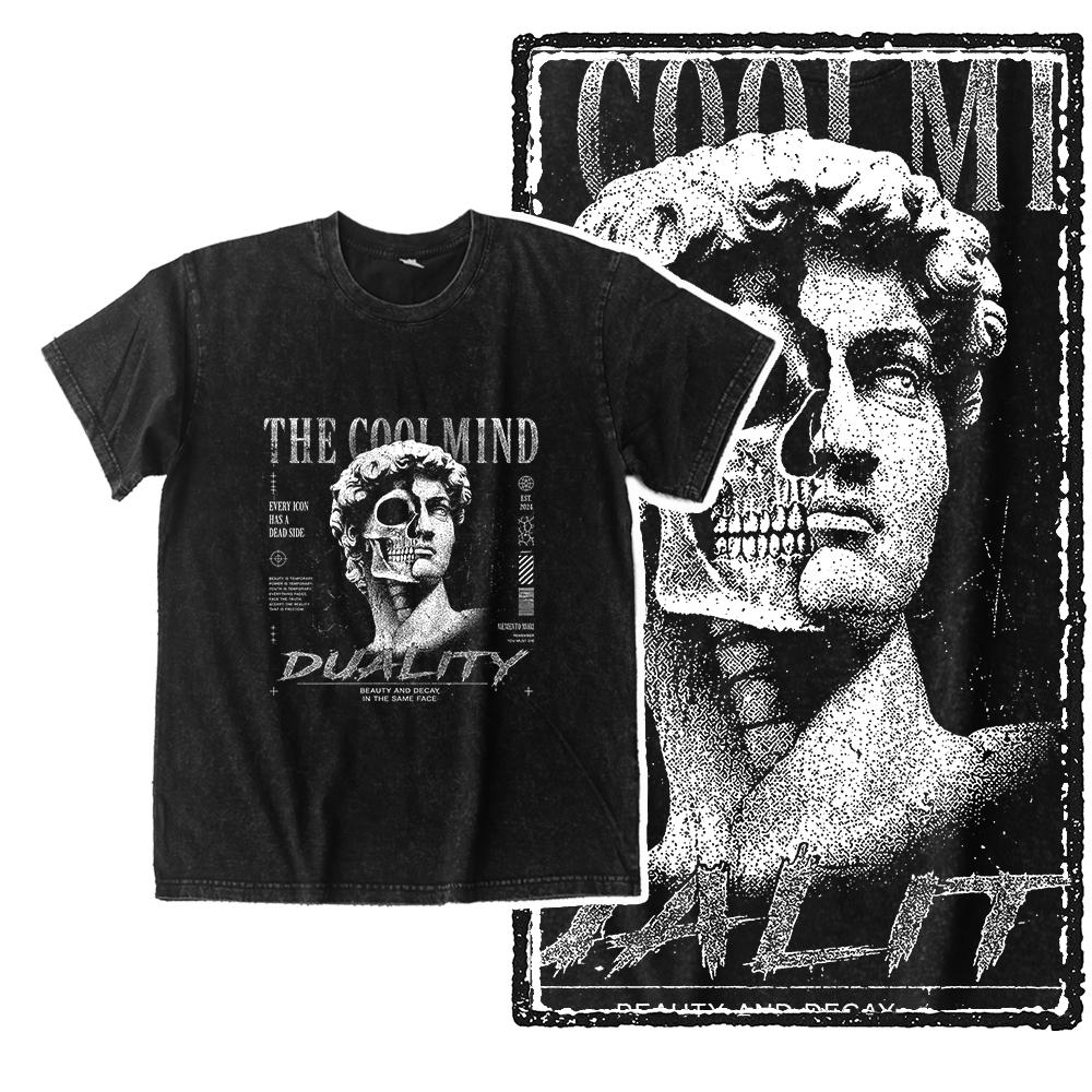 Michelangelo David Graphic T Shirt Men Vintage Washed Tee 100% Cotton Classical Art Streetwear Shirt