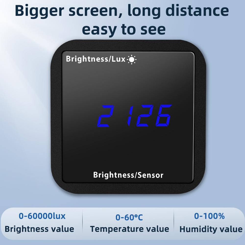 Tuya WIFI Intelligent Light Detector Temperature & Humidity Sensor with LED Display Support APP
