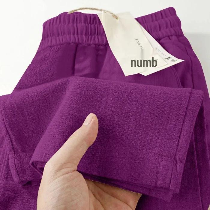 

Women s Pure Linen Wide-Leg Casual Pants - Summer 2026 Fashionable, Versatile, and Lightweight X-Large фиолетовый