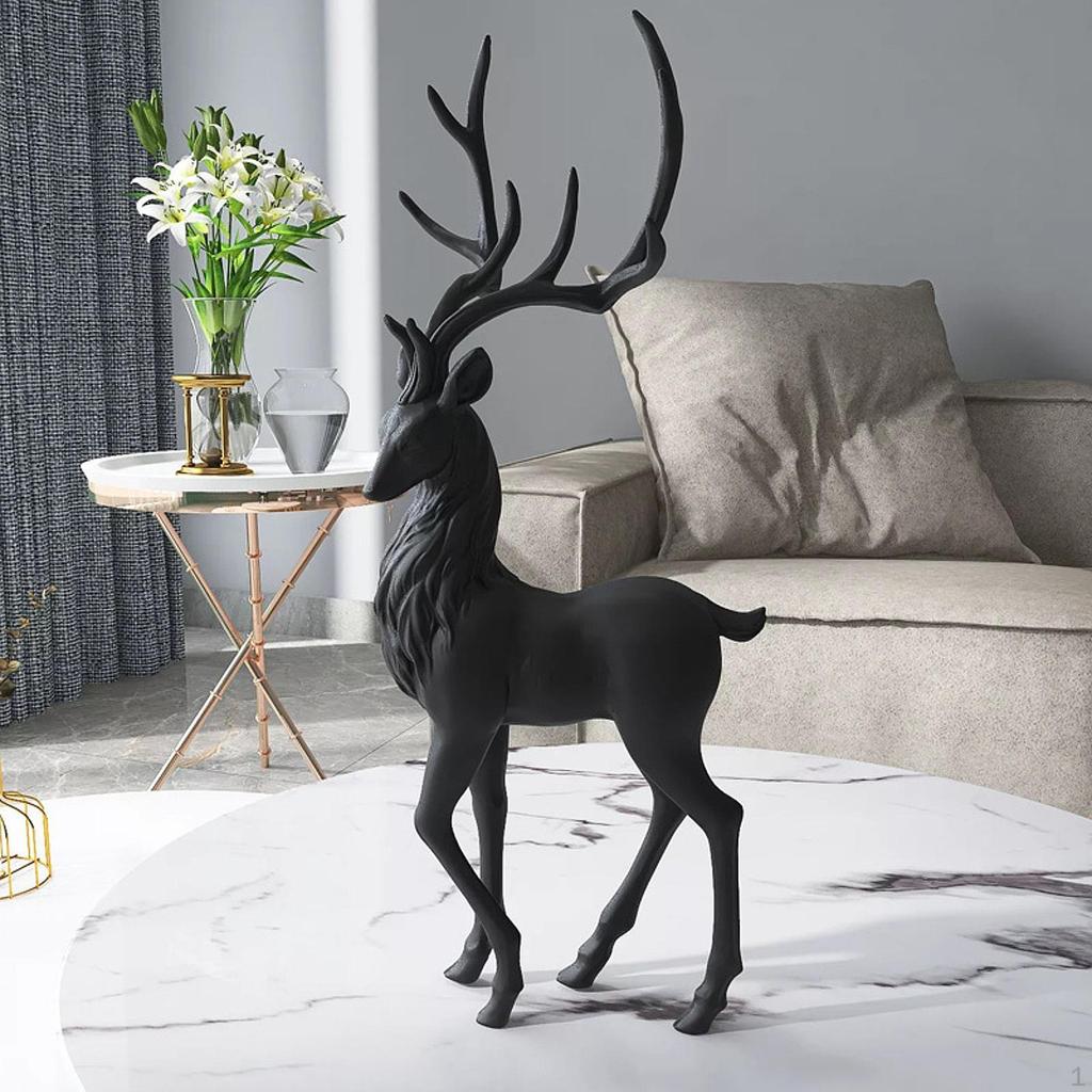 Statue Moose Figurine Gift Craft Sculpture Deer Ornament for Office Bedside Indoor Fireplace