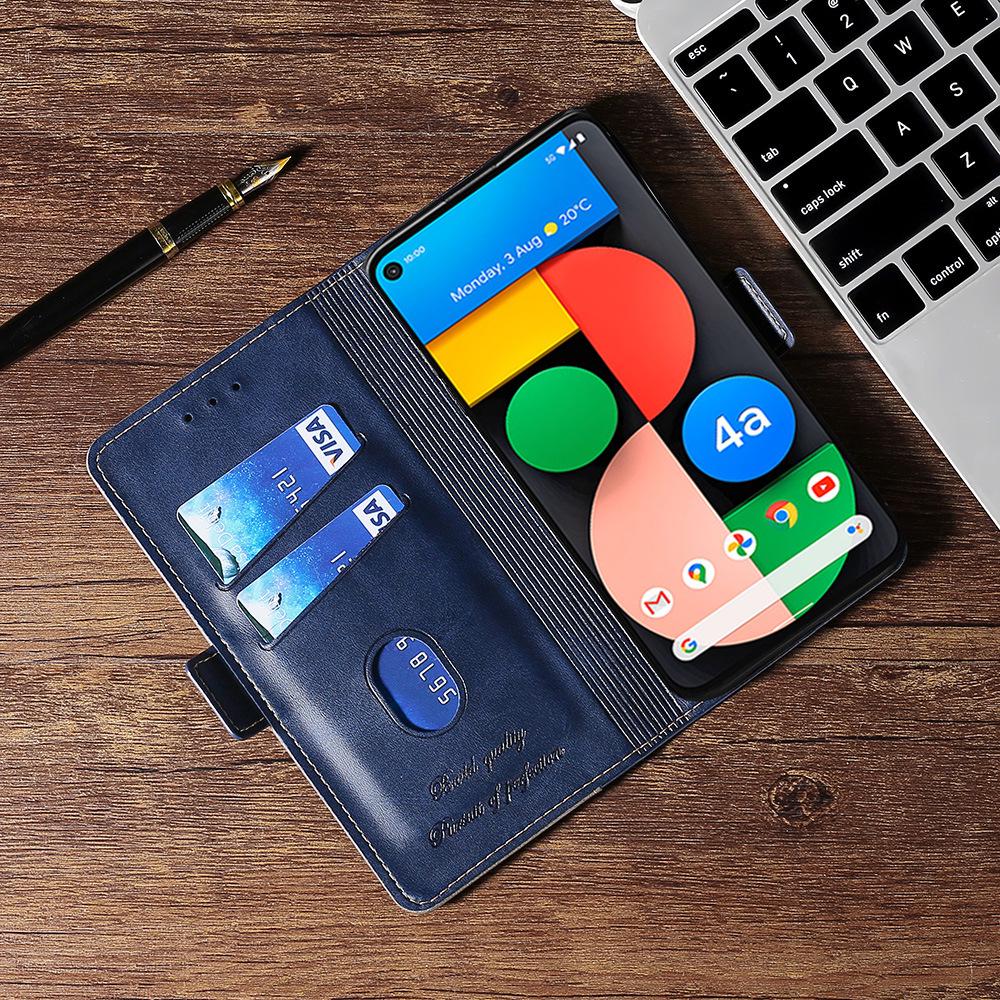 Compatible Leather Flip Case for Google Pixel 5, 8 Pro, 4a, 3a with Card Slot