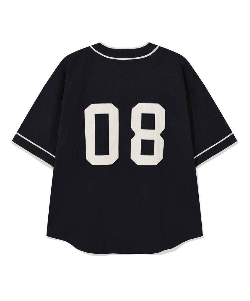 COVERNAT Arch Logo Baseball Half Shirt Dark Navy