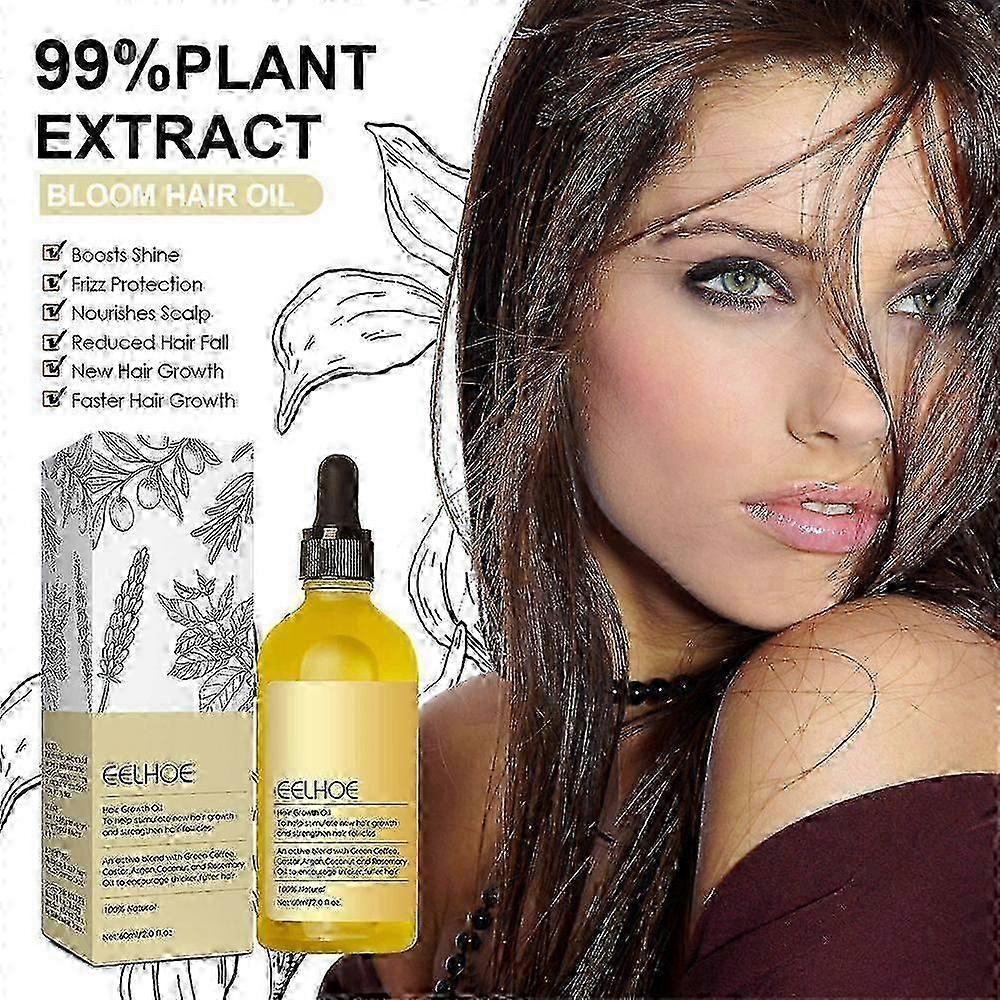 3X 60ml Natural Hair Growth Oil, Veganic Organic Natural Hair Growth Oil