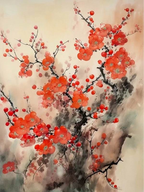 Diamond Painting New Collection 2024 Abstract Red Flower Diy Full Square Round Drill Rhinestone Embroidery Floral Mosaic Cross Stitch Kits