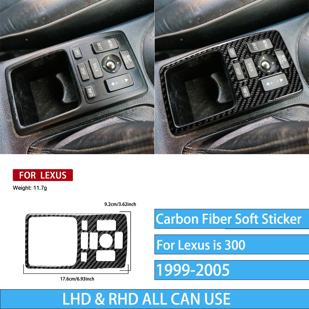 Real Carbon Fiber Car Accessories Gear Shift Set Trim Cover Soft Sticker For Lexus is 300 1999 2000 2001 2002 2003 2004 2005
