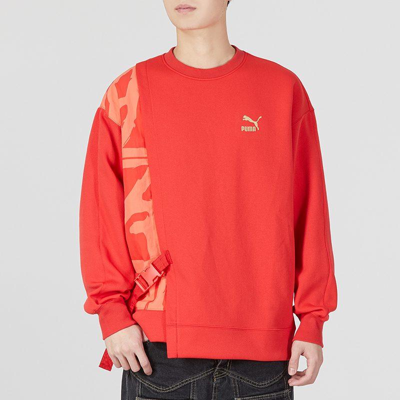 PUMA CNY Sweatshirts Men's Red Crew Neck Moderate Regular 539592-11