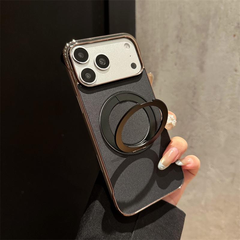 Apple 17 Promax Ultra-Thin Fabric Phone Case with Rotating Stand (16PM/17PRO)