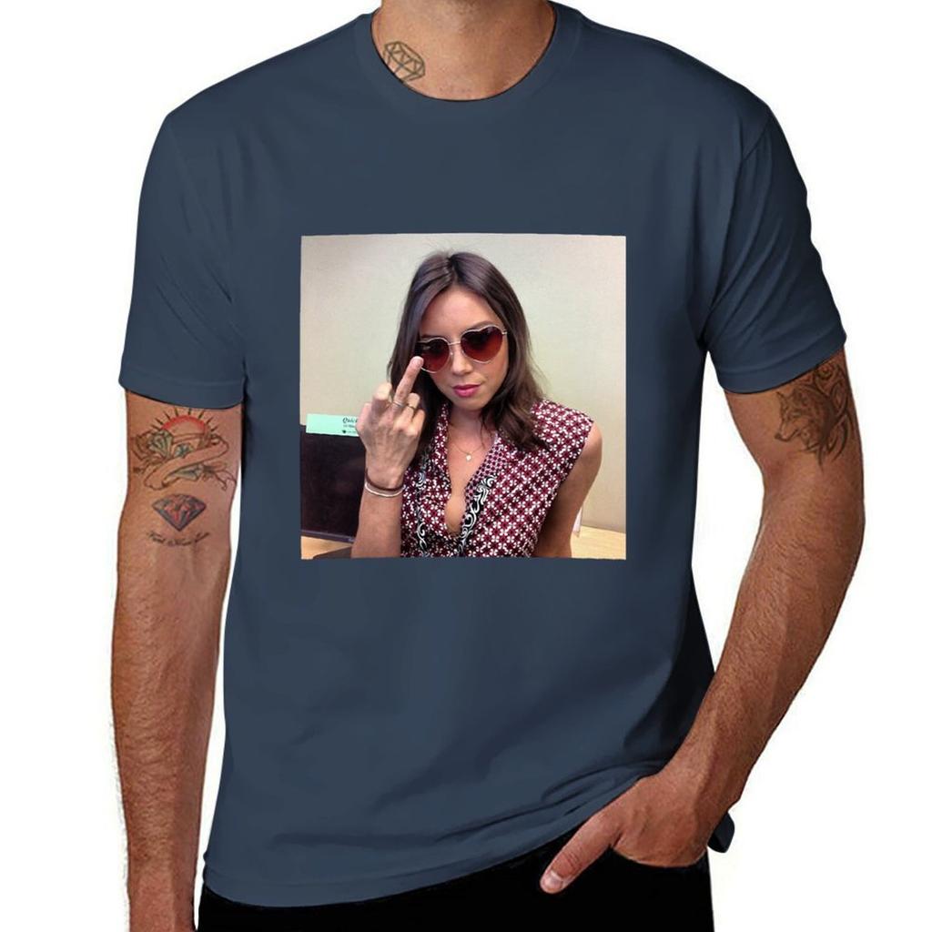 Aubrey Plaza Tshirt Simple Casual Short Sleeve Tee