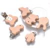 5Pcs/Lot 9 Style Fish Rabbit Butterfly Shape Beech Wooden Clips Metal Bracket for Baby Pacifier Clips Chain Holder Accessories