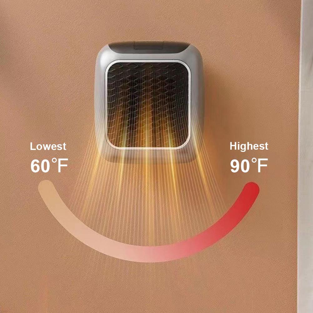 Plug In Heater Mini Electric Heater Warmer Low Noise Wall Mounted Room Heater Portable Heater Fan for Home Office Dorm Room
