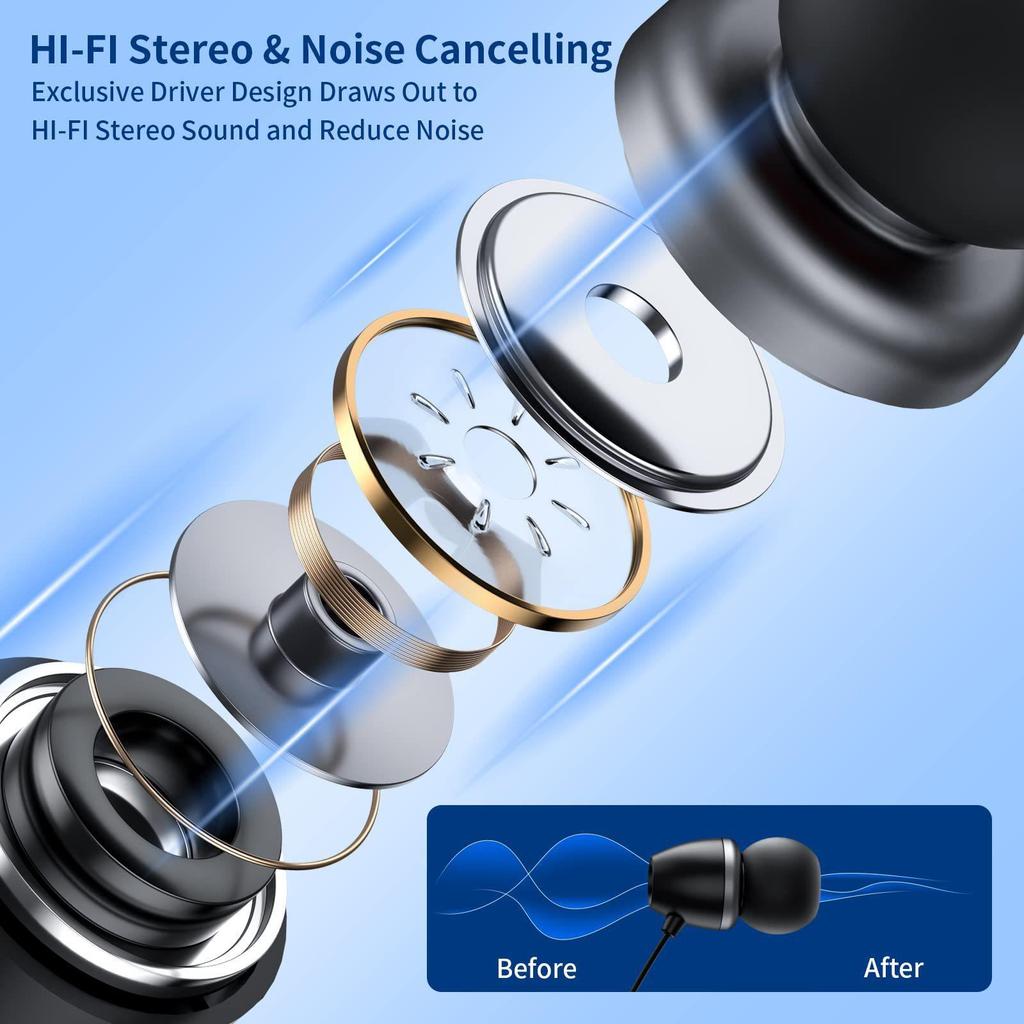 Nackenbügel-Ohrhörer Kabellos Bluetooth Geräuschunterdrückung Kopfhörer In-Ear Verstellbares Kabel Wasserdichtes Headset für Android iOS