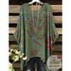 Damen T-Shirts Regenbogen gestreift Herzmuster Rundhals-Tees Vintage Asymmetrischer Saum Rundhals-Oberteile Vielseitige Lockere Damenbekleidung
