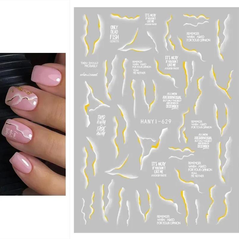 Zurück Kleber Aufkleber 3D Nagel Aufkleber Schwarz Weiß Geometrische Zeichnungen Designs Nagel Aufkleber Dekoration Für Nail Art Schönheit