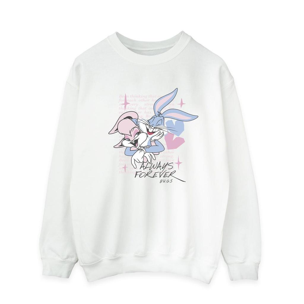 Looney Tunes Mens Always Forever Bugs Bunny & Lola Bunny Sweatshirt