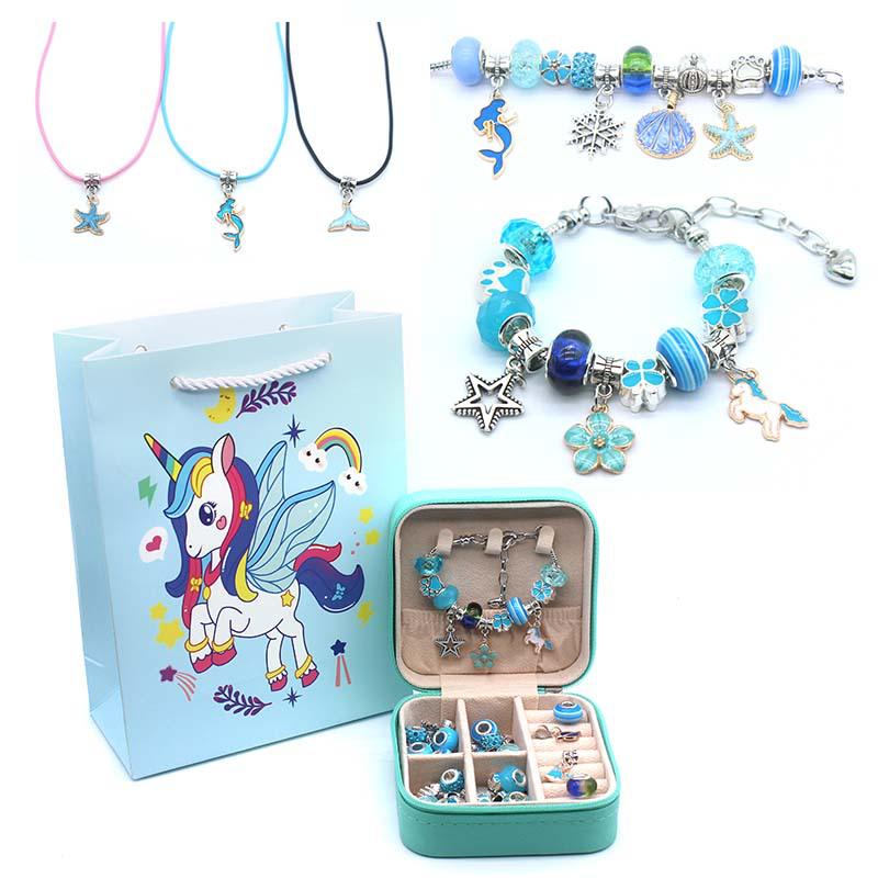 Unicorn Pink Crystal Beaded Bracelet DIY Kit for Kids