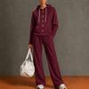 Women's Color Long Sleeve Two Piece Set Straight Leg Casual Athleisure Outfit