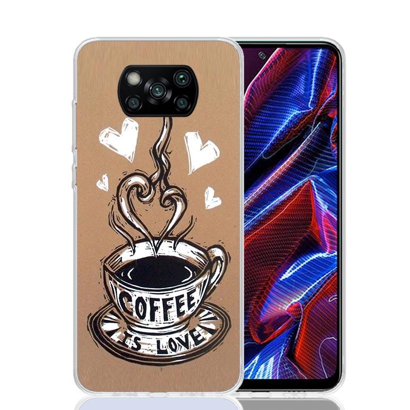 Coffee Wine Cup Case Phone Cover for Xiaomi Poco X3 Nfc X5 X6 X7 X4 Gt F7 Ultra F6 F5 Pro F4 F3 M5S M5 M4 M3 5G Trend Fundas Poc