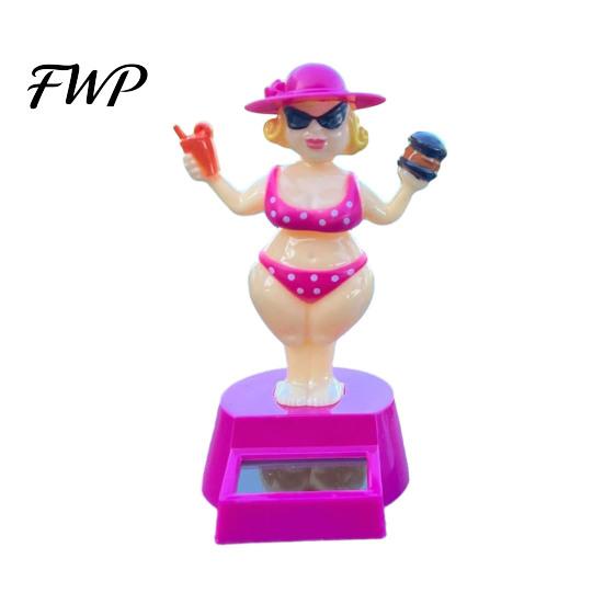 Durable Car Figurine Solar Dashboard Decoration, Cute Beach Girl Swing Cartoon Style Ornament Ornament, Couple Dancing Figure for Vehicle Interior