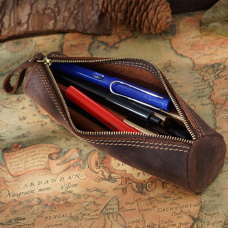 COUVEZI Retro Leather Stationery Pouch