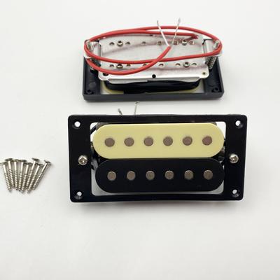 2-wire Dual-coil Black-frame Pickup 50mm/52mm Electric Guitar Pickup Black and Yellow Dual-coil Neck and Bridge Pickups