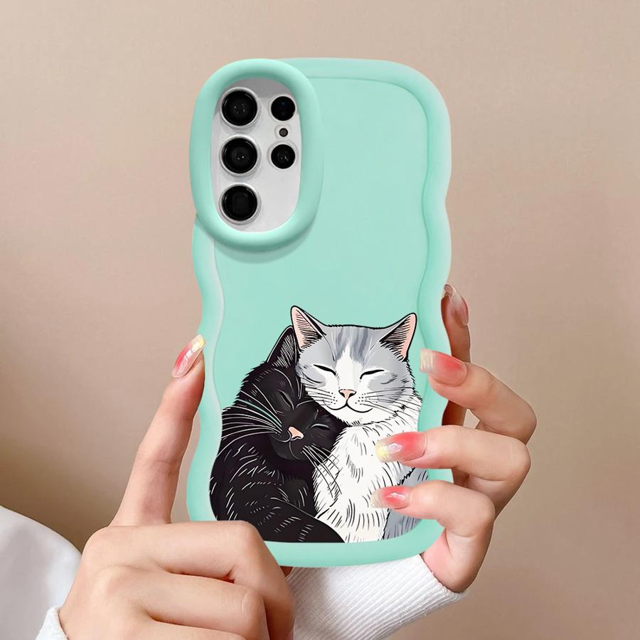 Soft Phone Cover Case for Samsung Galaxy A26 S22 Ultra S23 Plus S21 S25 S24 A25 S20 FE A24 A35 A34 A54 A55 A36 Cute Cat