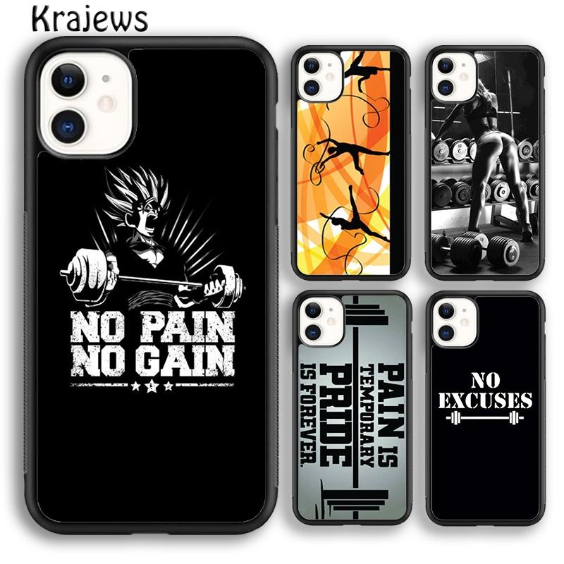 Krajews Gym Fitness Bodybuilding Phone Case Cover For iPhone 17 Air 16 15 14 Plus 11 12 13 Pro Max Plus Coque Fundas