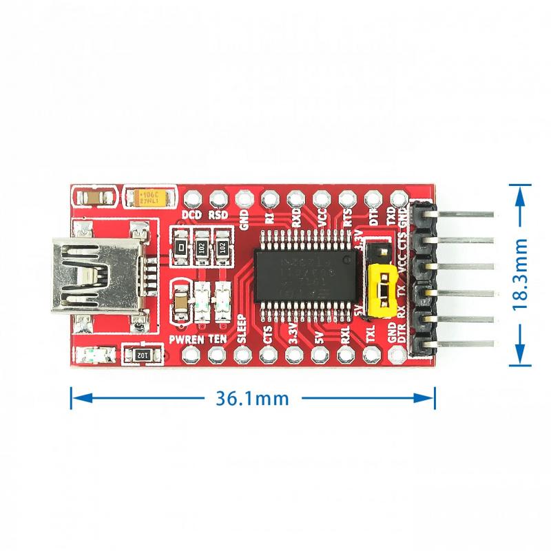 USBTurnTTL Support3.3V 5V FT232RLModule Download USBInterface