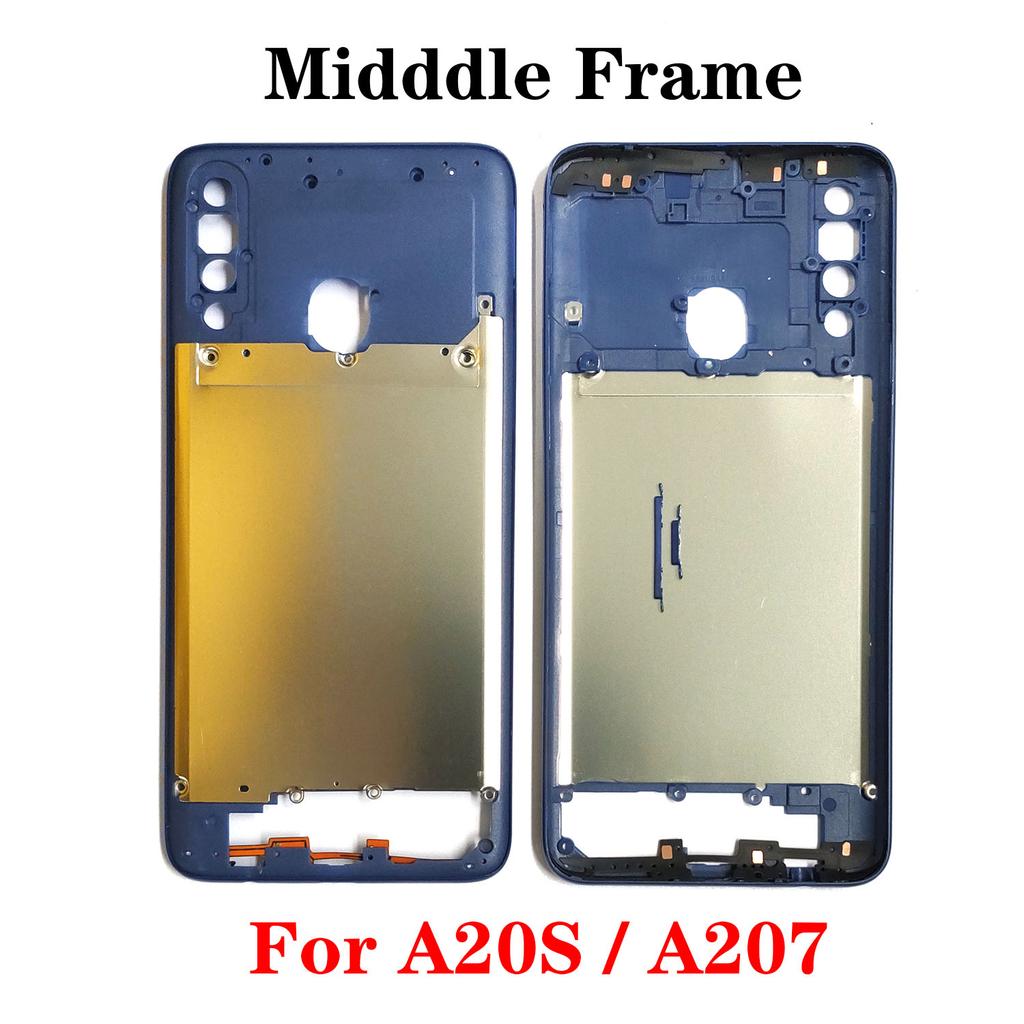 For Samsung A20s A207 Middle Frame Housing Bezel With Side Button Repair Parts
